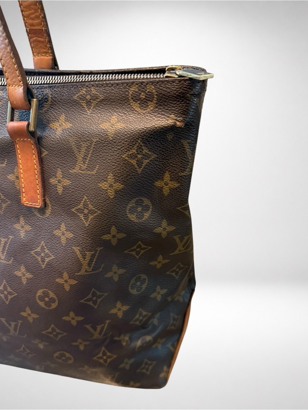 Louis Vuitton Authentic Cabas Piano MM Brown Tote Shoulder Bag Vintage Purse - Picture 7 of 16